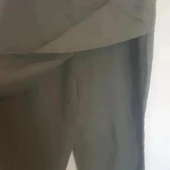 NWT rozarancio boho khaki green asymmetrical faux wrap linen pants size 8 - Picture 2 of 4